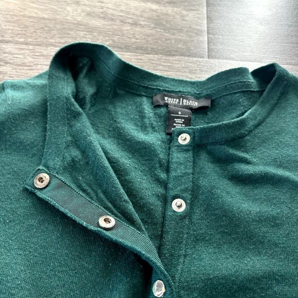 White House Black Market Green Button Cardigan Long Sleeve Crew Soft Knit GUC - Picture 9 of 10